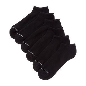 Tommy Hilfiger 6Pk Solid Athletic No Show Socks, Black